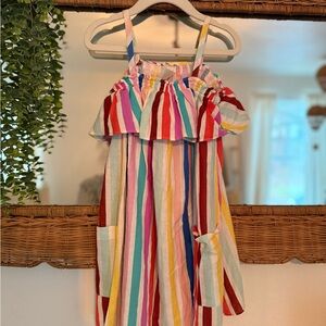 OshKosh B'gosh Girls' Multicolor Stripe Sundress - Red Pink Blue Yellow Green